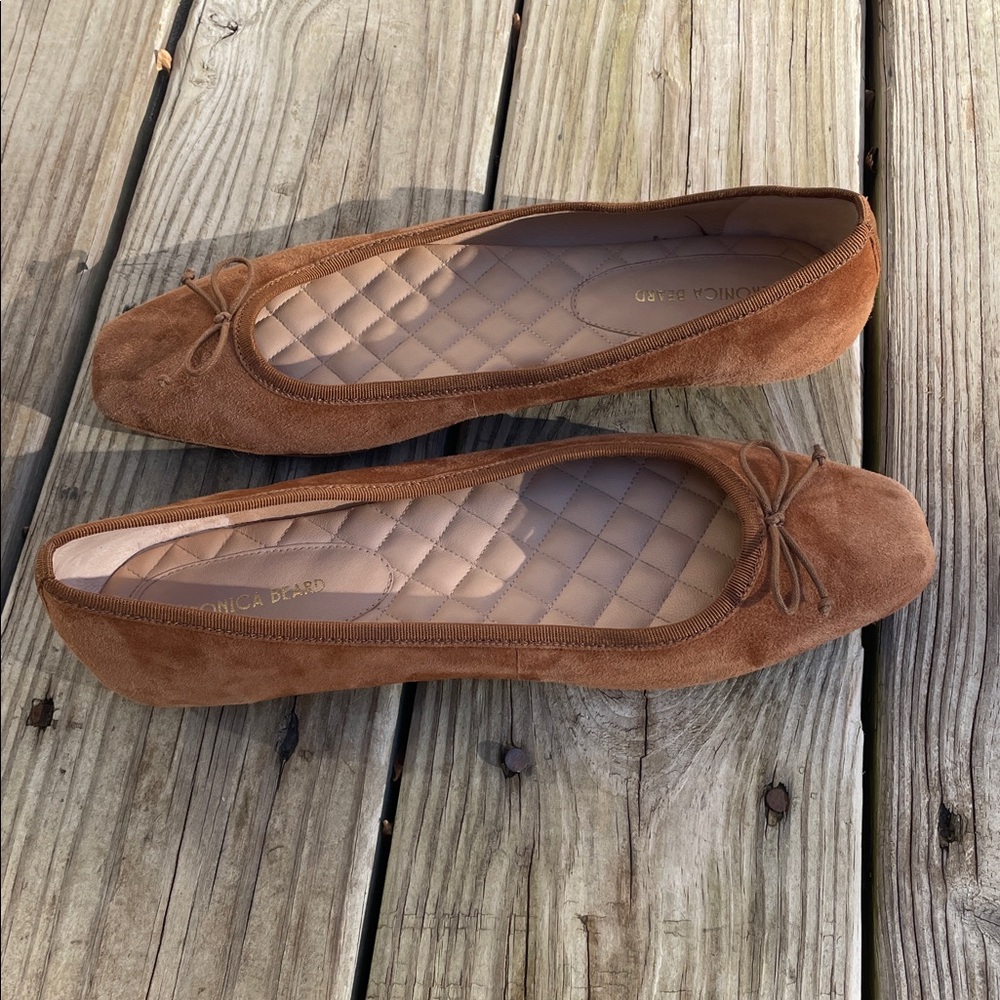 Veronica Beard Brown Suede Square Toe Ballet Flats 8.5M - Picture 10 of 12